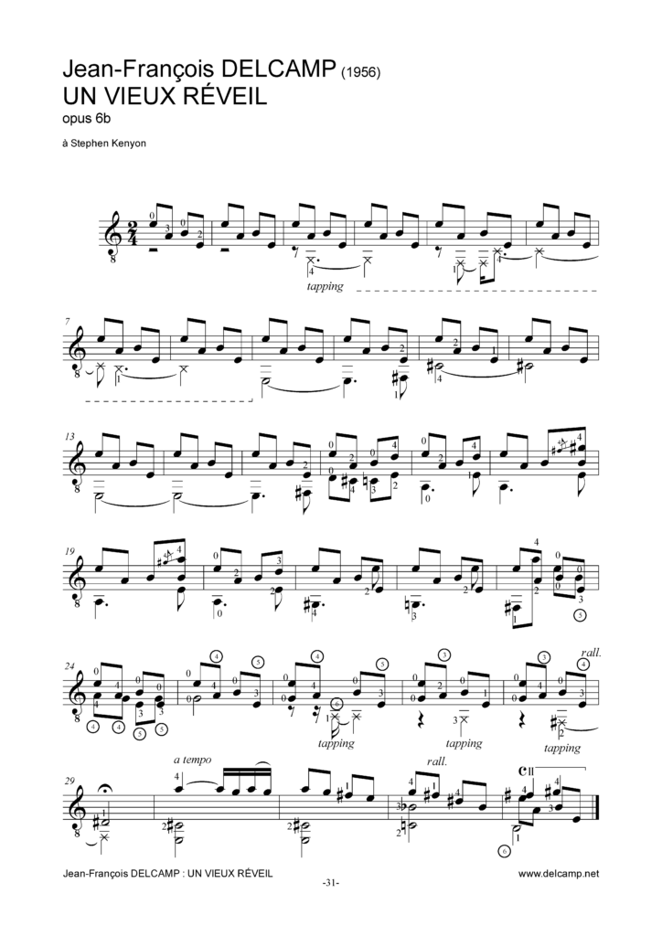 Jean-François Delcamp - opus 6b - Vieux réveil