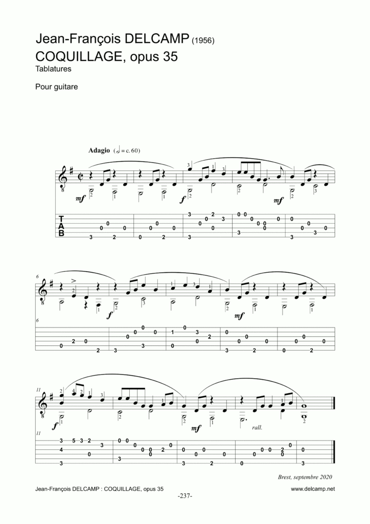 JF Delcamp - Coquillage opus 35 - TAB