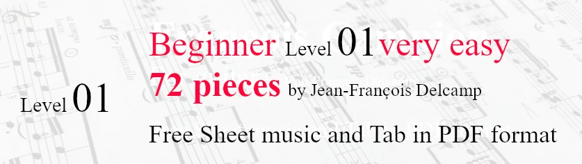 72 Very Easy Pieces - Beginner Level 01 Classical Guitar Sheet Music and Tabs in PDF