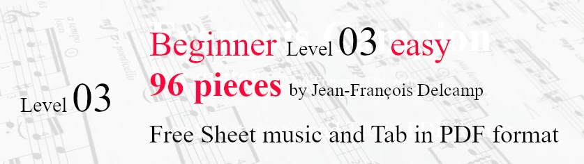 96 Easy Pieces - Beginner Level 03 Classical Guitar Sheet Music and Tabs in PDF