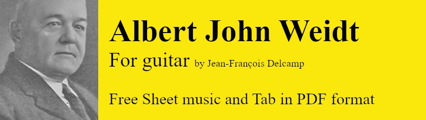 Albert John Weidt for classical guitar - Free Sheet music and Tab in pdf