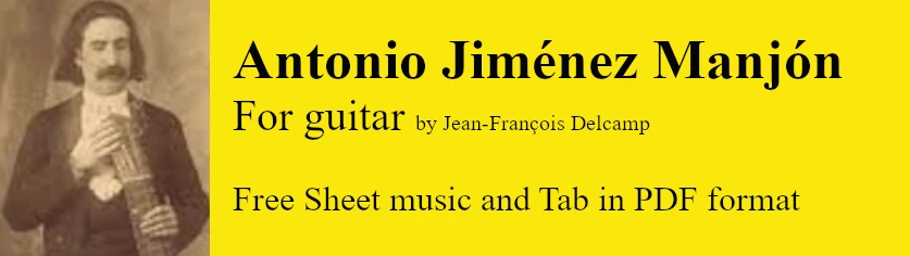 Antonio Jiménez Manjón for classical guitar - Free Sheet music and Tab in pdf