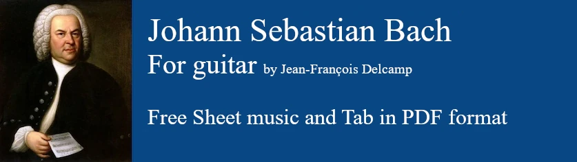Bach for classical guitar - Free Sheet music and Tab in pdf