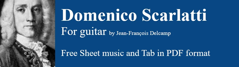 Domenico Scarlatti for classical guitar - Free Sheet music and Tab in pdf