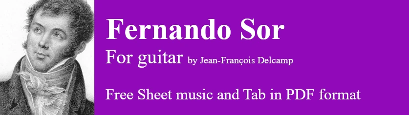 Fernando Sor for classical guitar - Free Sheet music and Tab in pdf