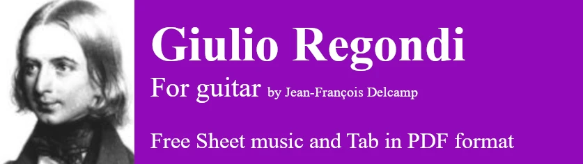 Giulio-Regondi for classical guitar - Free Sheet music and Tab in pdf