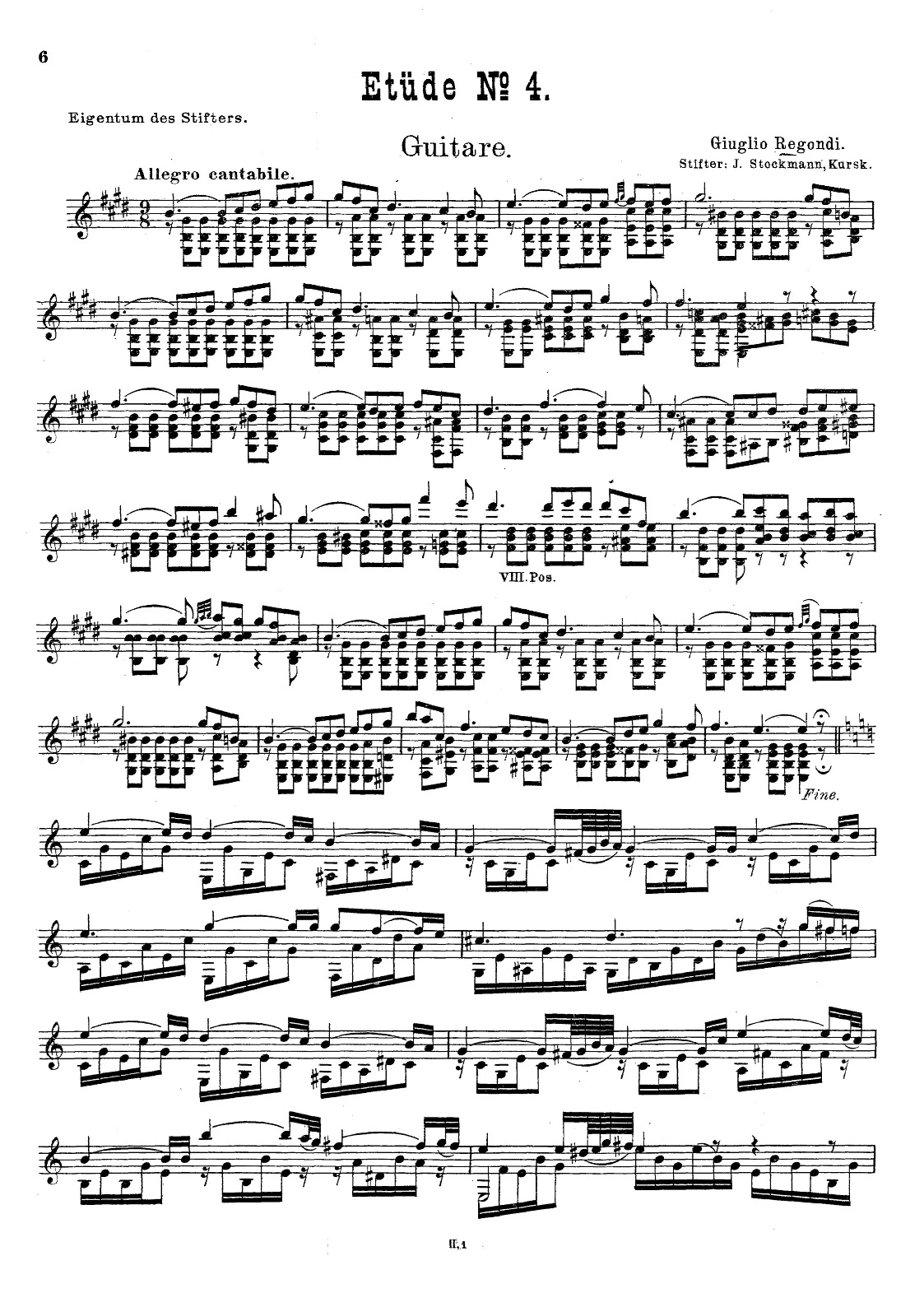 Giulio Regondi - Study 4 for classical guitar