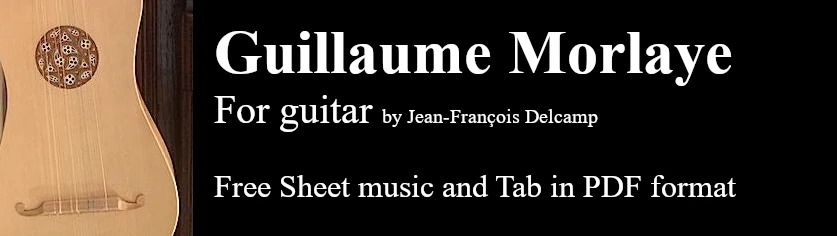 Guillaume Morlaye for classical guitar - Free Sheet music and Tab in pdf