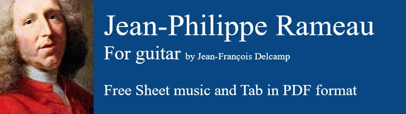 Jean-Philippe Rameau for classical guitar - Free Sheet music and Tab in pdf