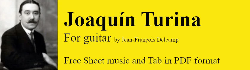 Joaquín Turina for classical guitar - Free Sheet music and Tab in pdf