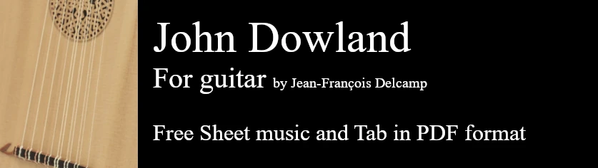 John Dowland for classical guitar - Free Sheet music and Tab in pdf