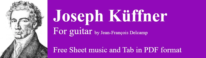 Joseph Küffner for classical guitar - Free Sheet music and Tab in pdf
