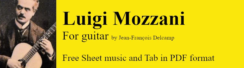 Luigi Mozzani for classical guitar - Free Sheet music and Tab in pdf