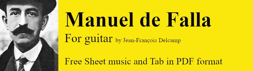 Manuel de Falla for classical guitar - Free Sheet music and Tab in pdf