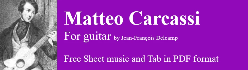 Matteo Carcassi for classical guitar - Free Sheet music and Tab in pdf