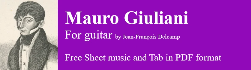 Mauro Giuliani for classical guitar - Free Sheet music and Tab in pdf