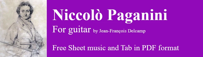 Niccolò Paganini for classical guitar - Free Sheet music and Tab in pdf
