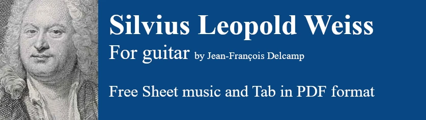 Silvius Leopold Weiss for classical guitar - Free Sheet music and Tab in pdf