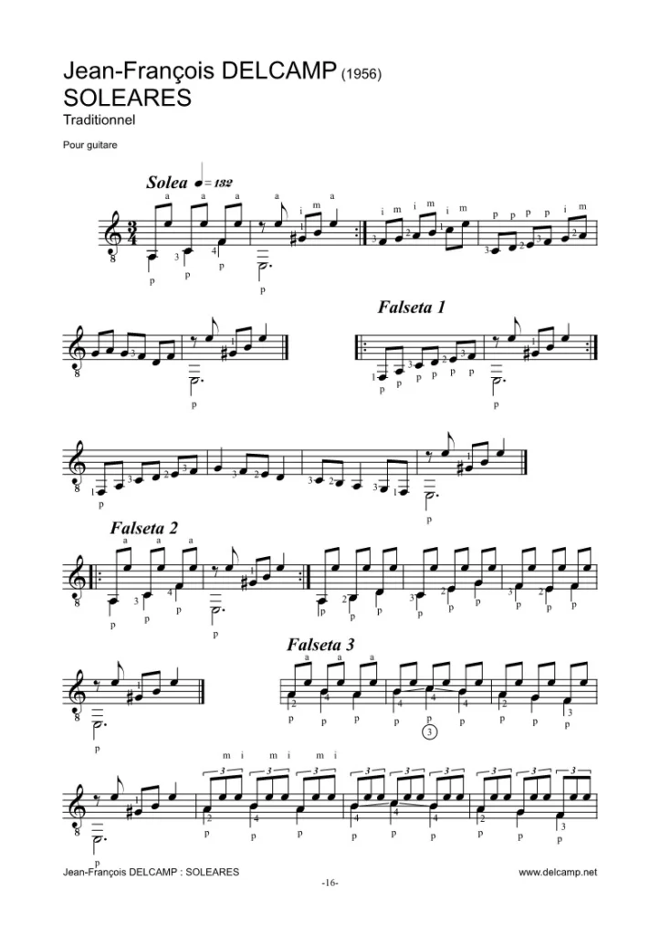 Soleares for classical guitar