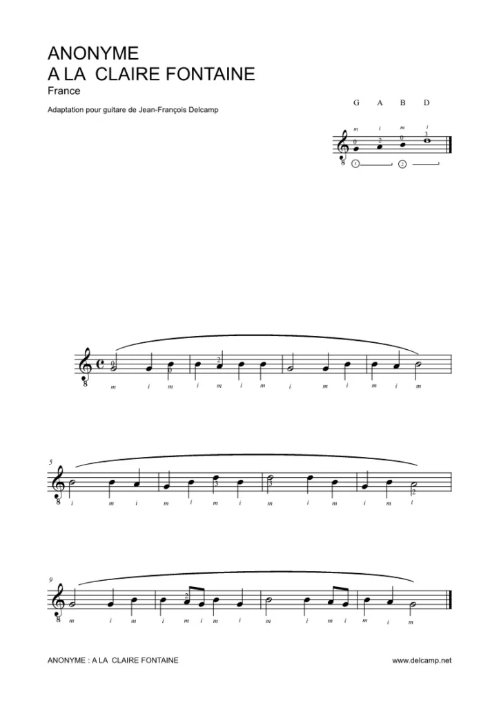 Easy Classical Guitar Sheet Music