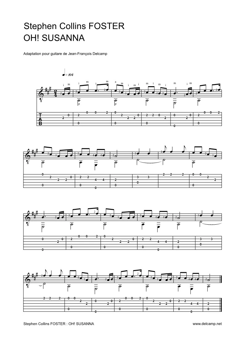 Tablature For Classical Guitar
