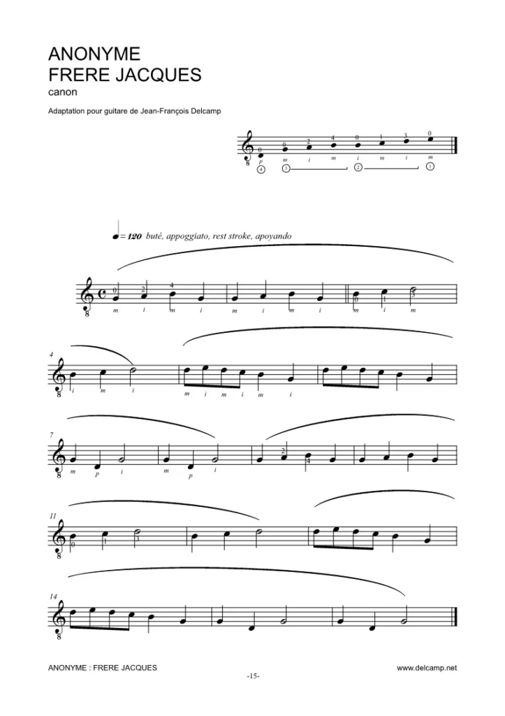 Frère Jacques for Early beginner